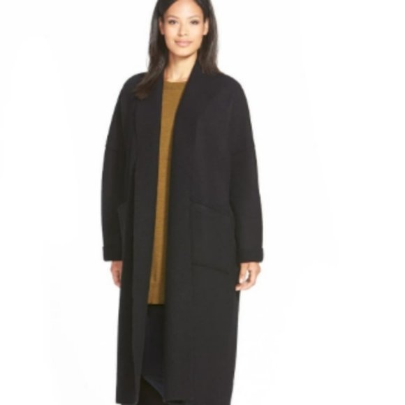 Eileen Fisher Jackets & Blazers - Eileen Fisher Long Black Wool Coat